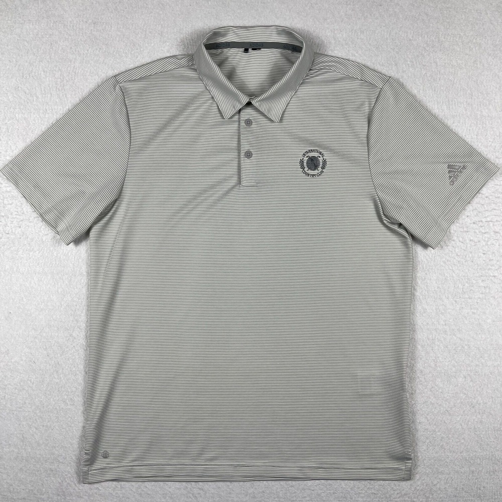 Adidas Polo Shirt Mens Large International Country Club Golf Travel Vacation